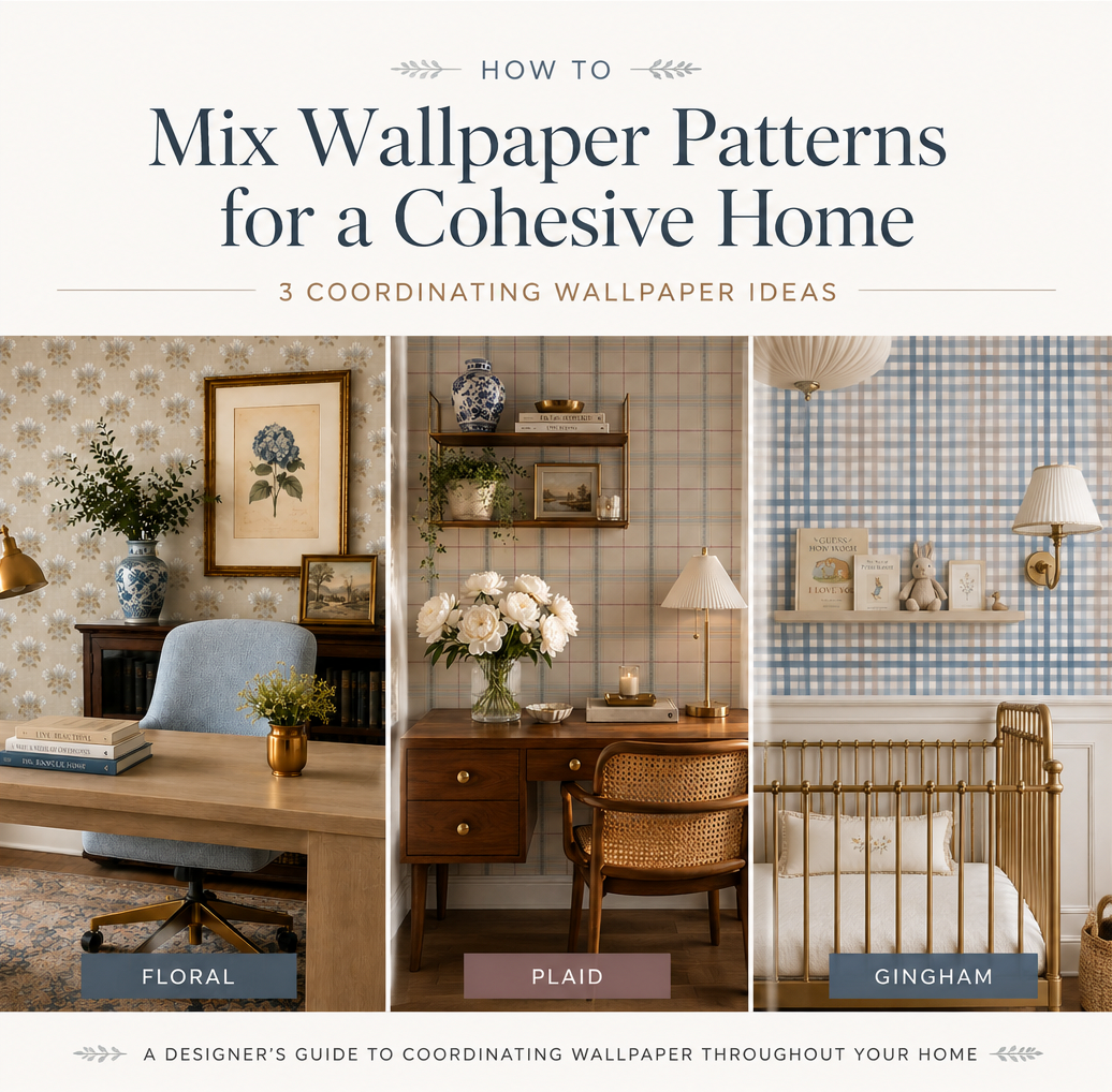 How to Mix Wallpaper Patterns for a Cohesive Home: 3 Coordinating Wallpaper Ideas