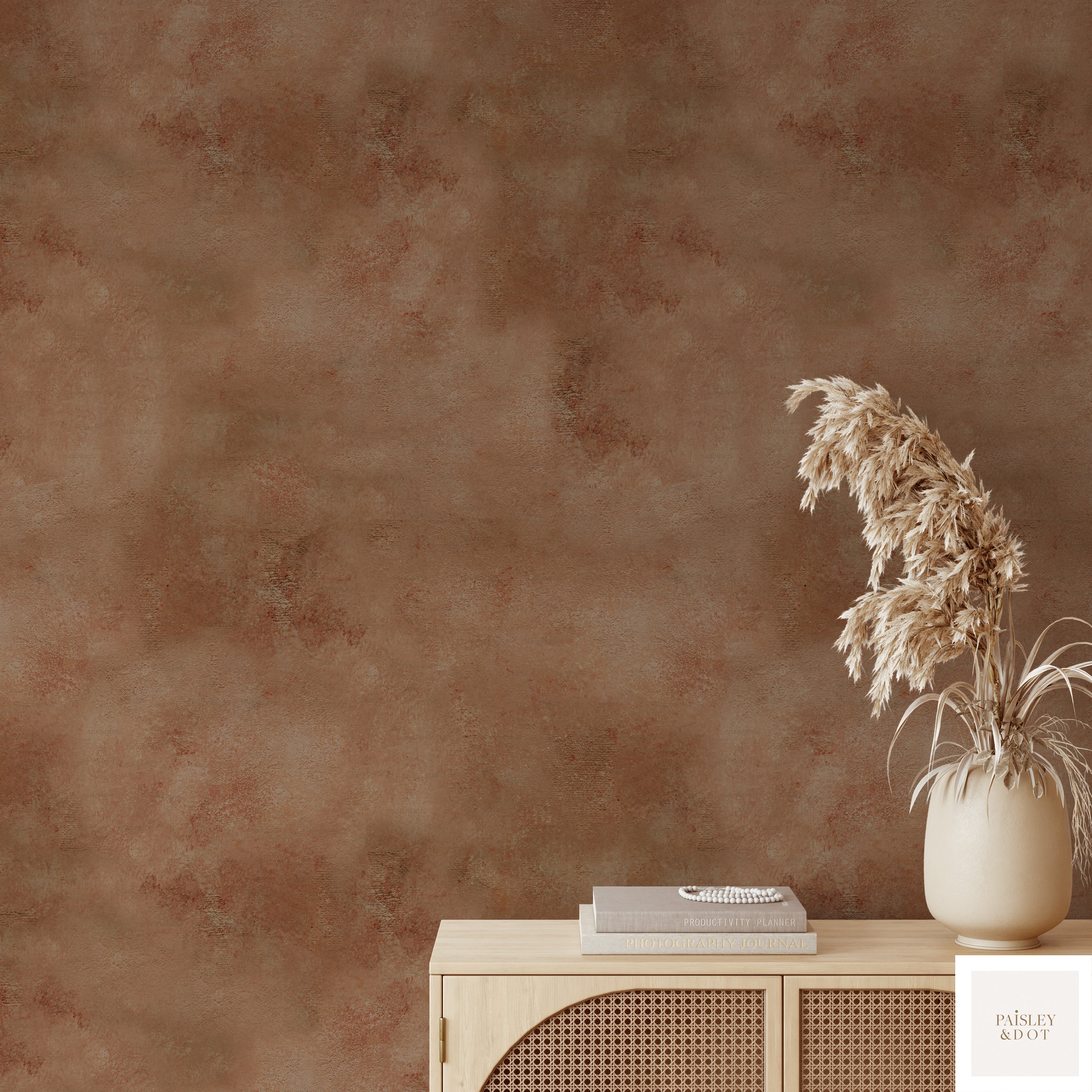 Rustica Limewash Wallpaper _Terra Cotta