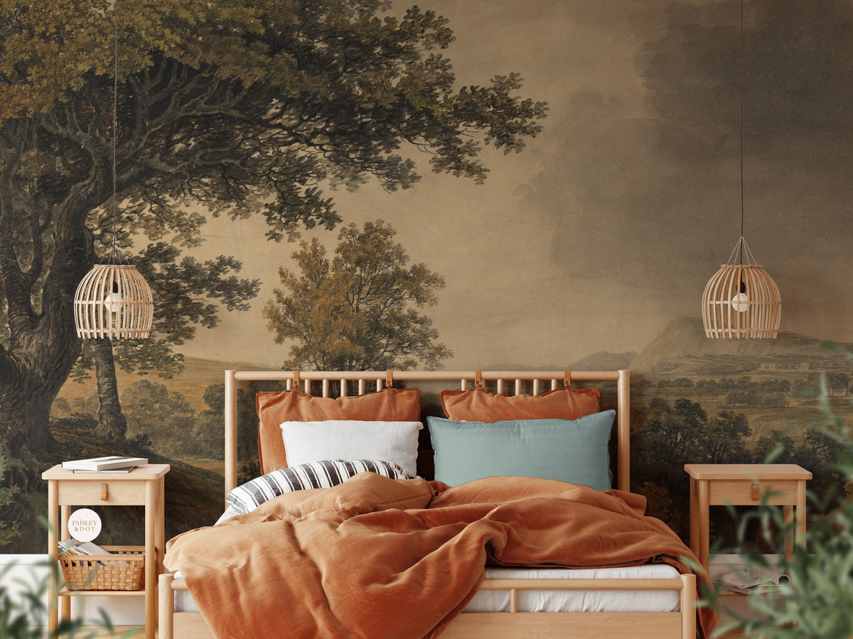 Autumnal Valley Vintage Mural