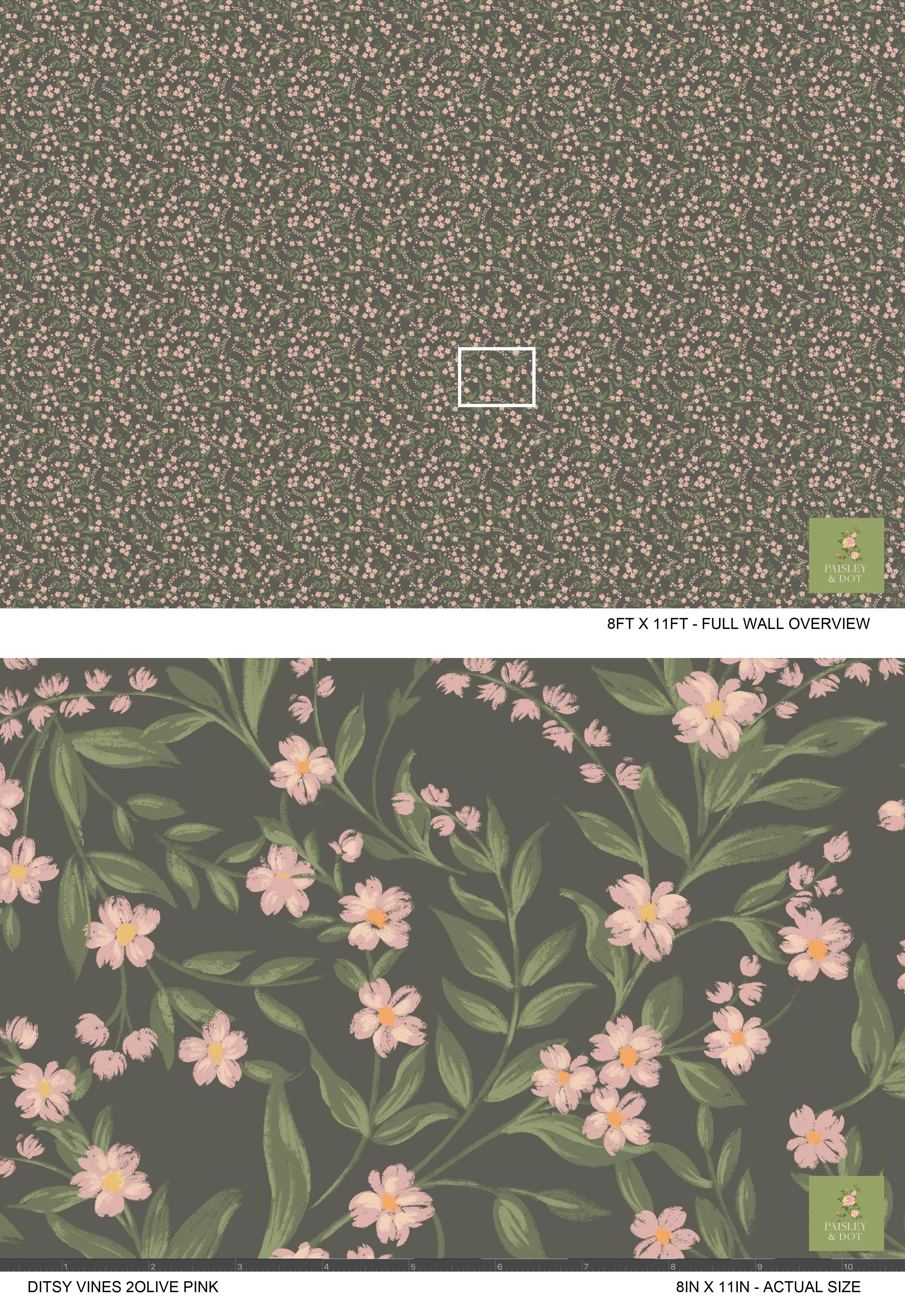 Daphne Wallpaper _Olive Green