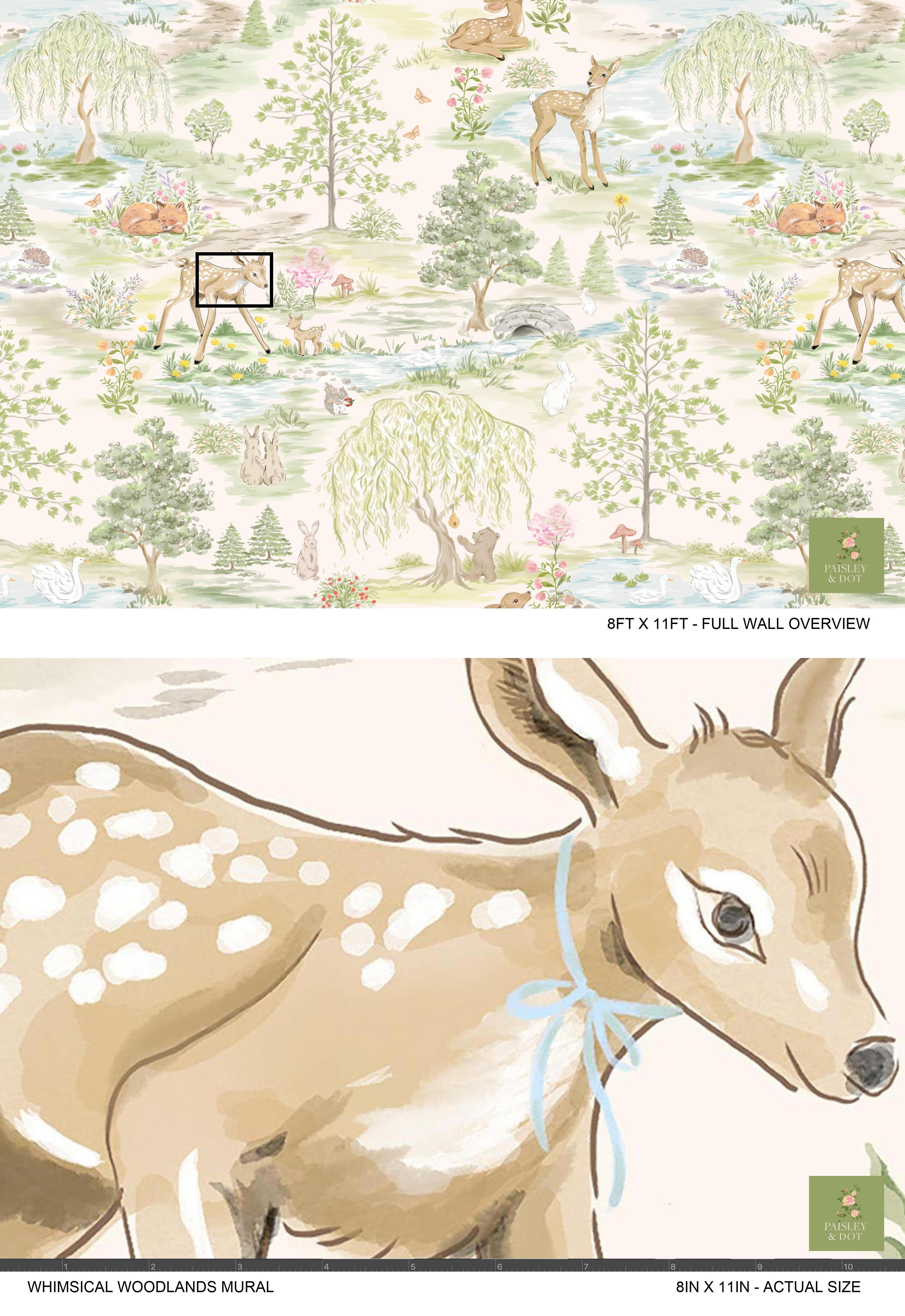 Whimsical Woodlands Mural Wallpaper