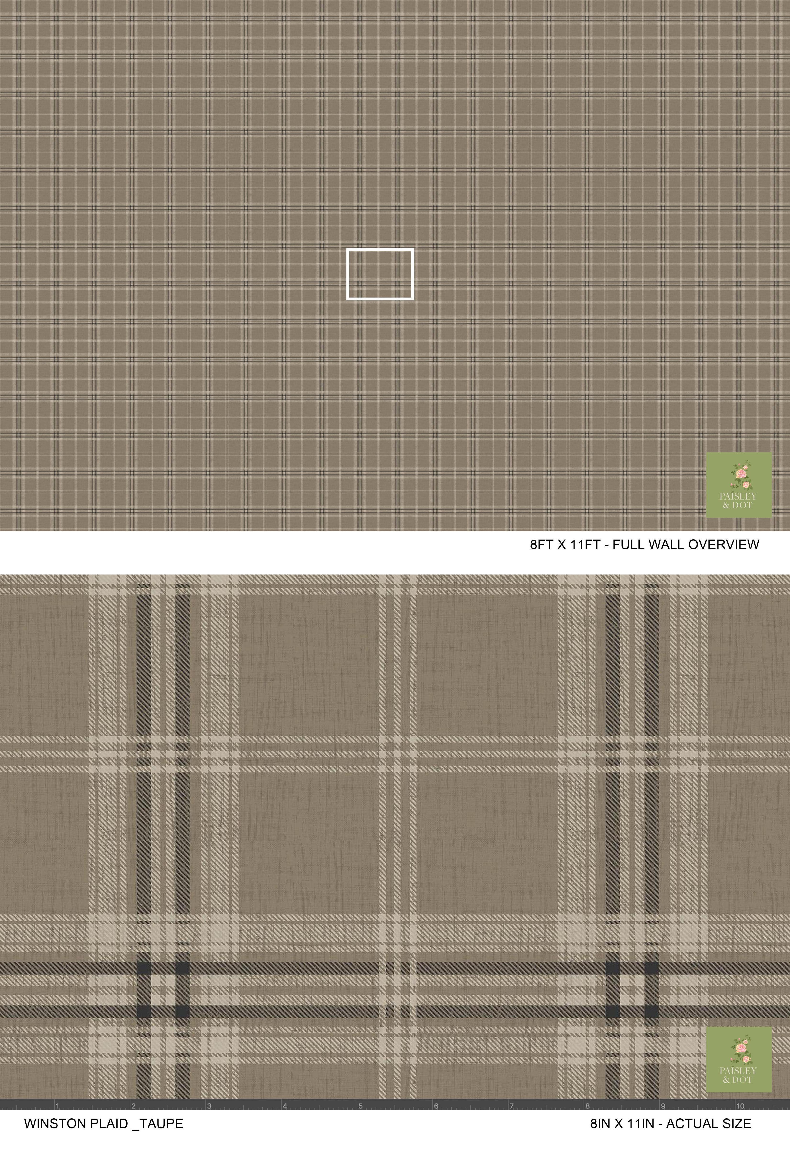 Winston Plaid Wallpaper_Taupe
