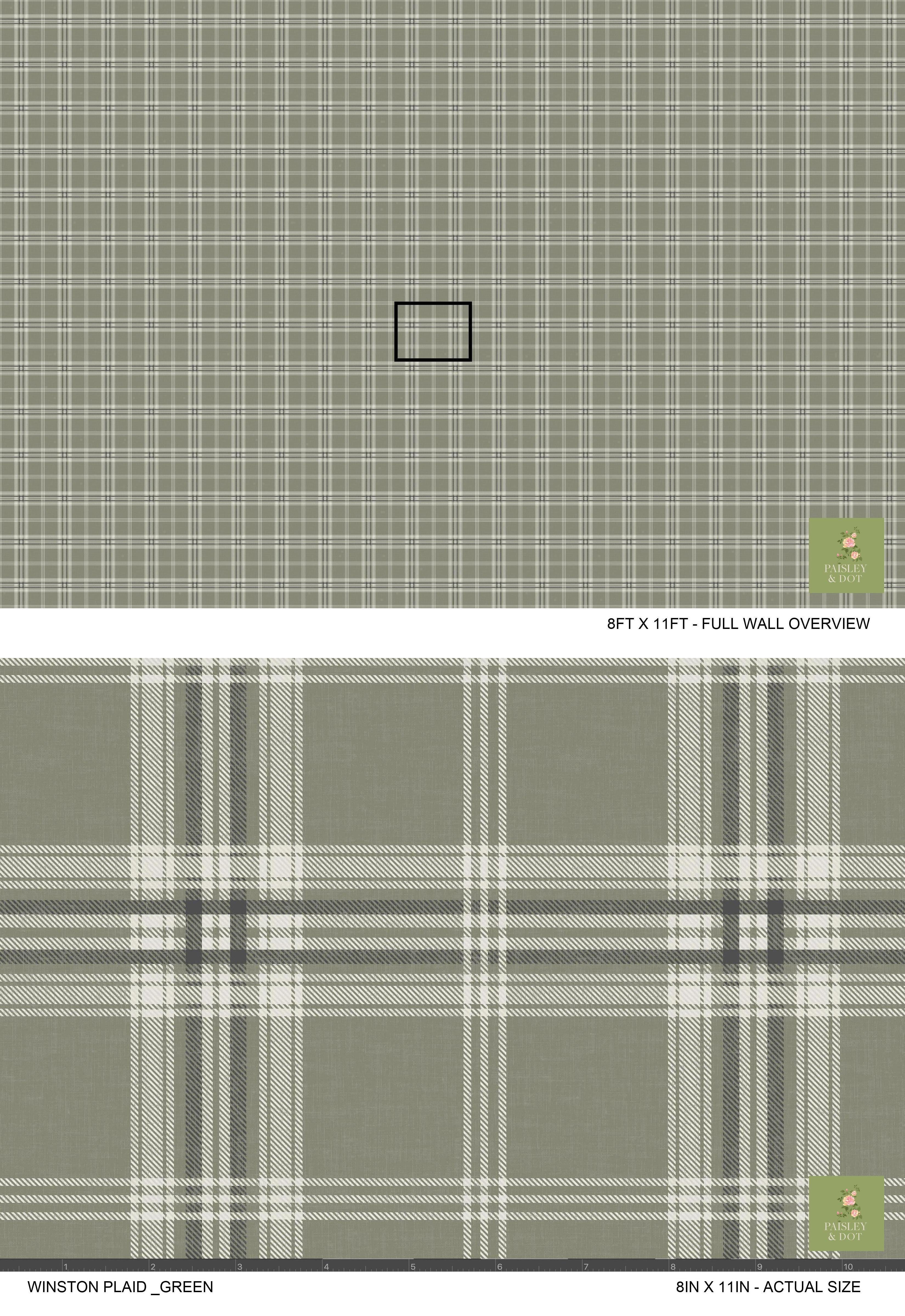 Winston Plaid Wallpaper_Green