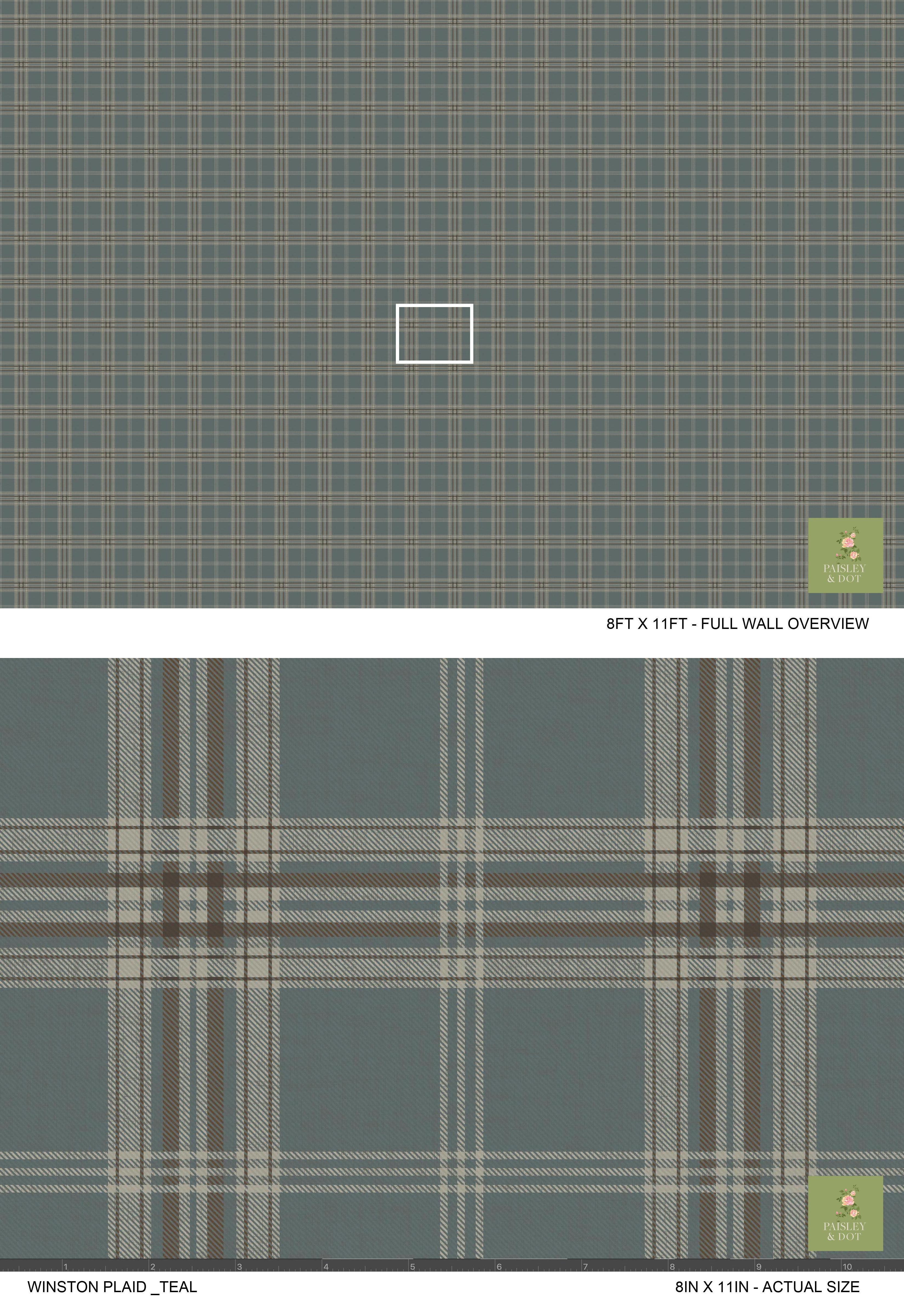 Winston Plaid Wallpaper_Teal