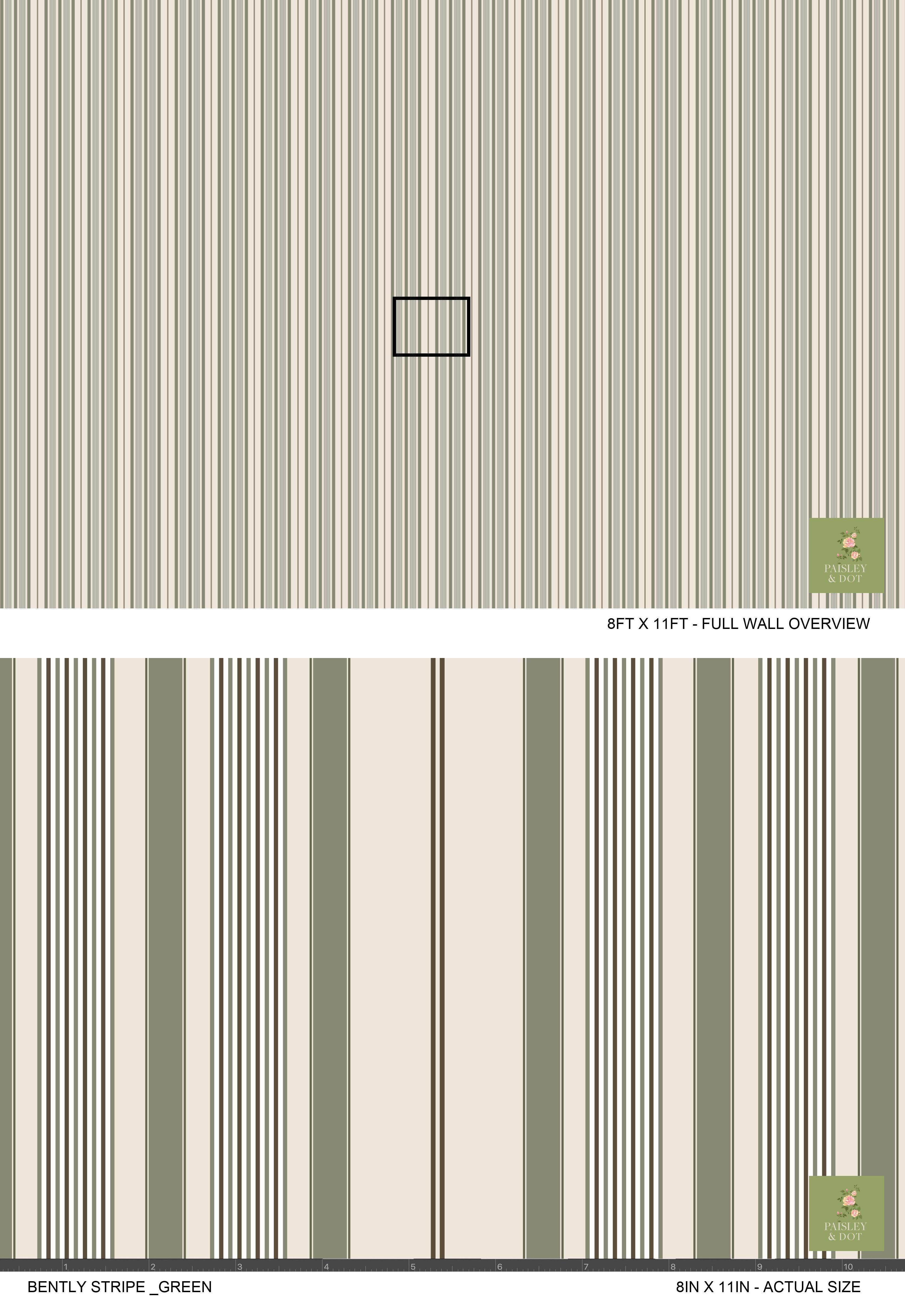 Bently Stripe Wallpaper_Green