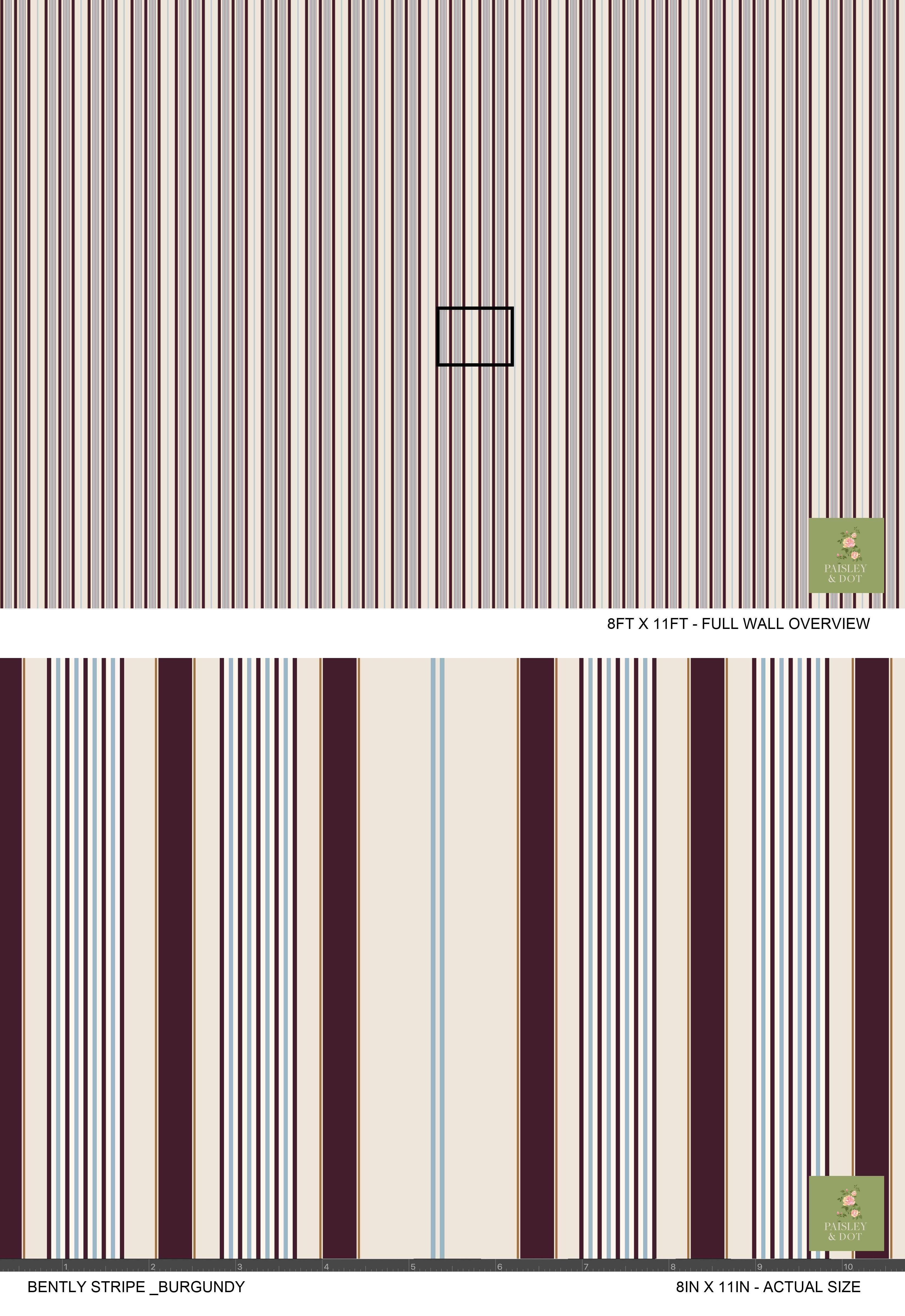 Bently Stripe Wallpaper_Burgundy