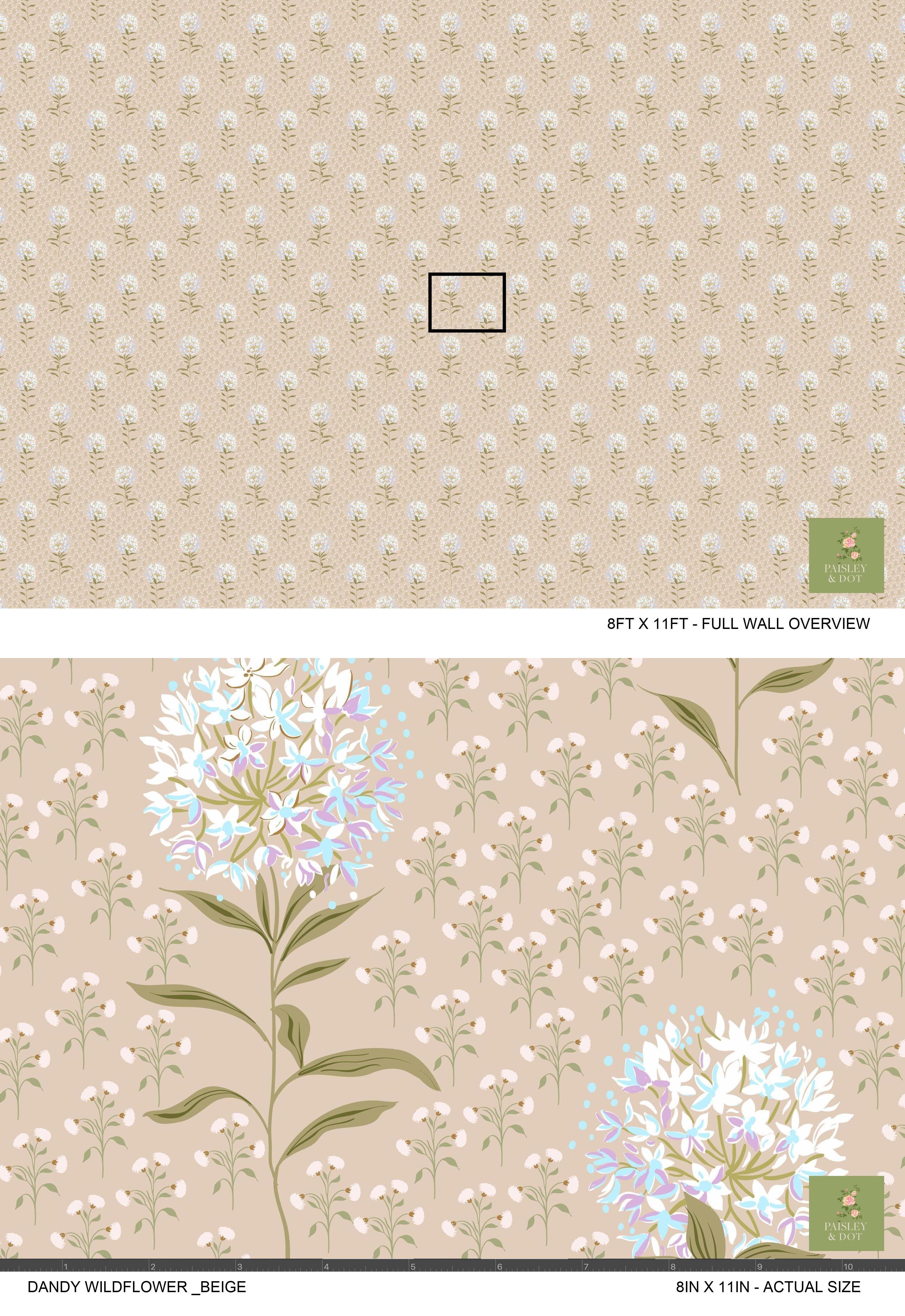 Dandy Wildflower Wallpaper_Beige