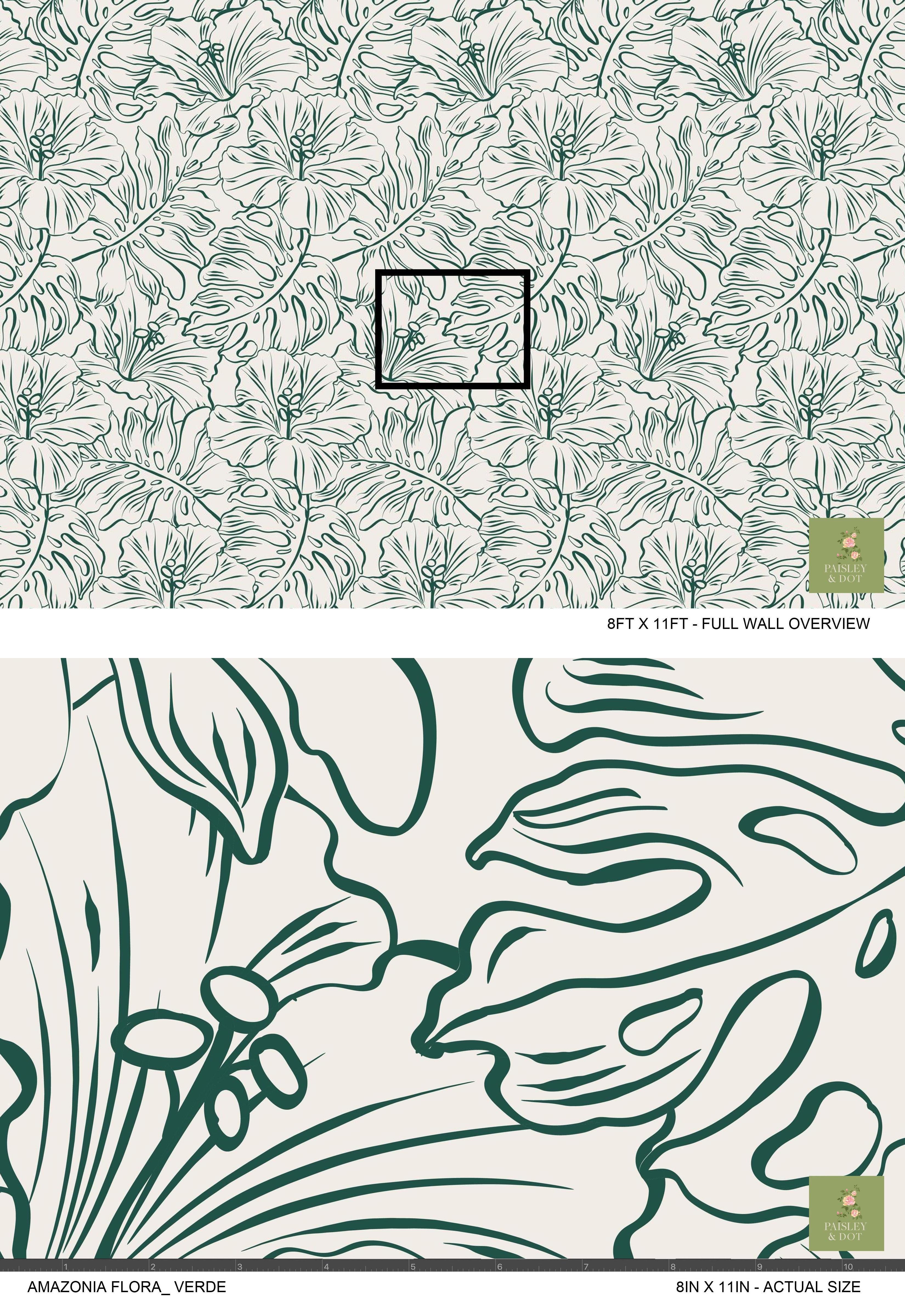 Amazonia Flora_ Verde Wallpaper