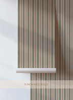 Worldly Stripe _Green Wallpaper