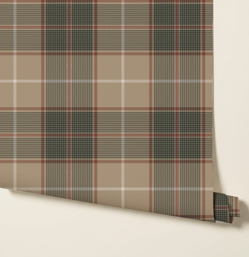 Holmes Plaid Wallpaper_Beige