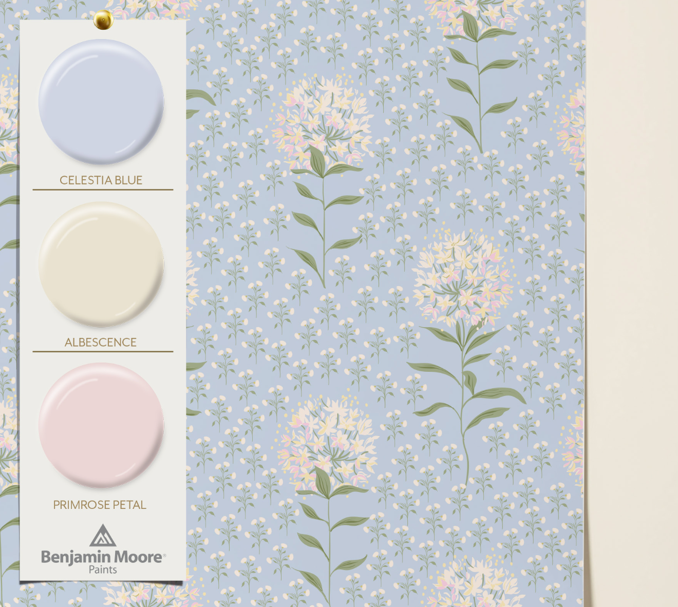 Dandy Wildflower Wallpaper_Blue