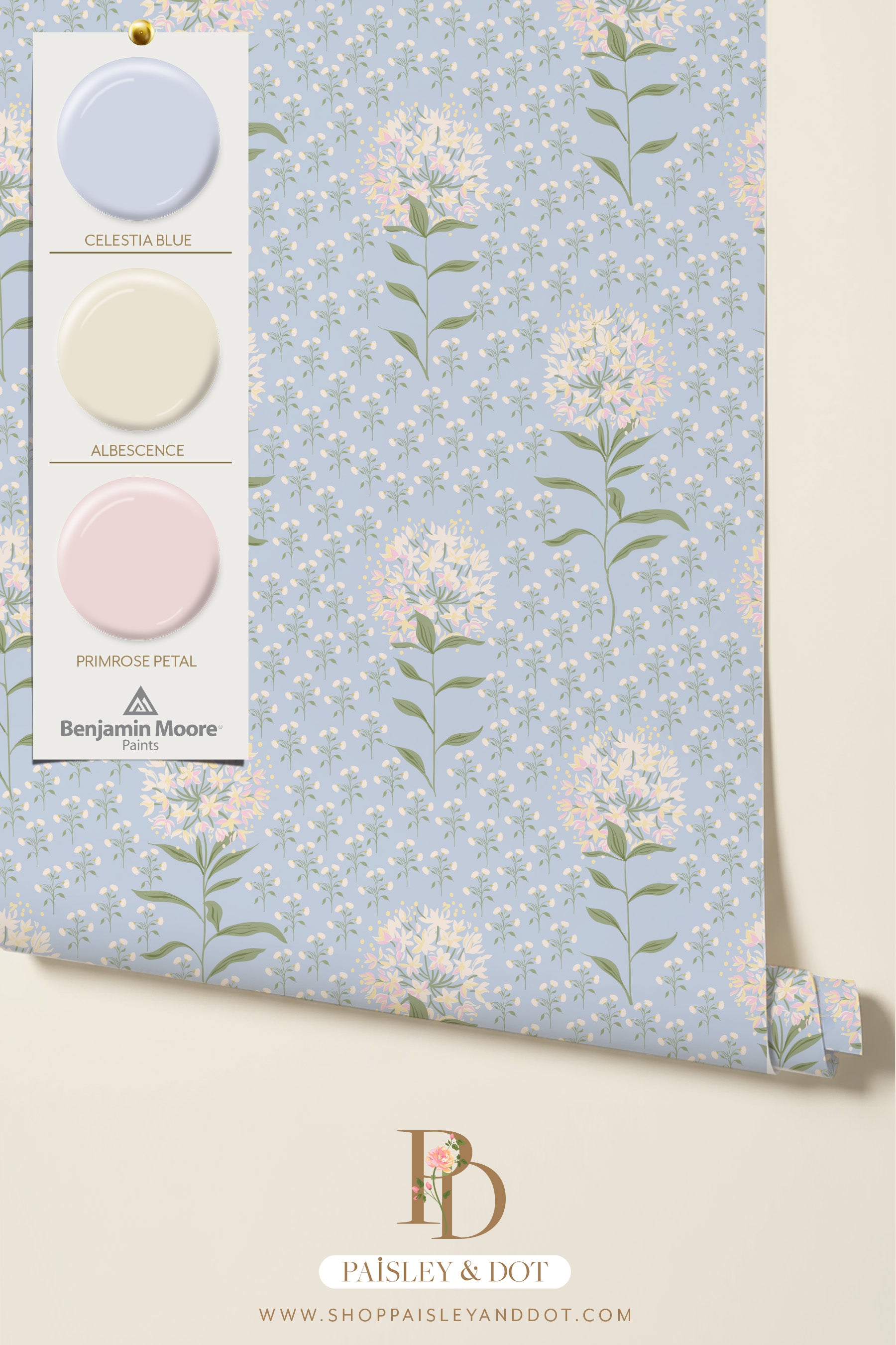 Dandy Wildflower Wallpaper_Blue