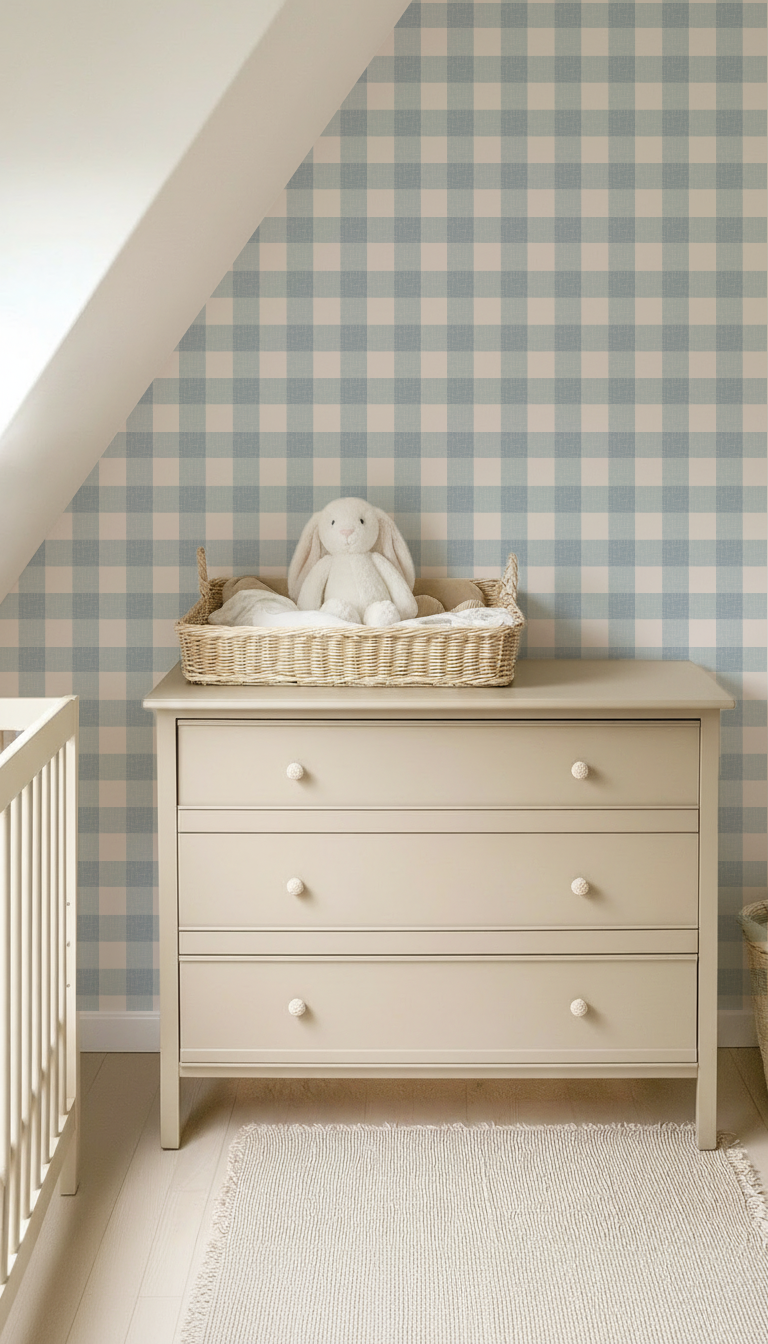 Dorothy Gingham Wallpaper _Blue