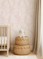 Charlie's Bow - Pink Bow Nursery Wallpaper