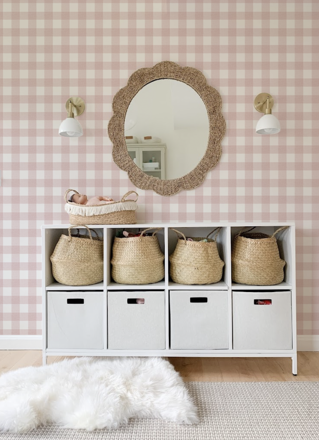 Dorothy Gingham Wallpaper _Pink