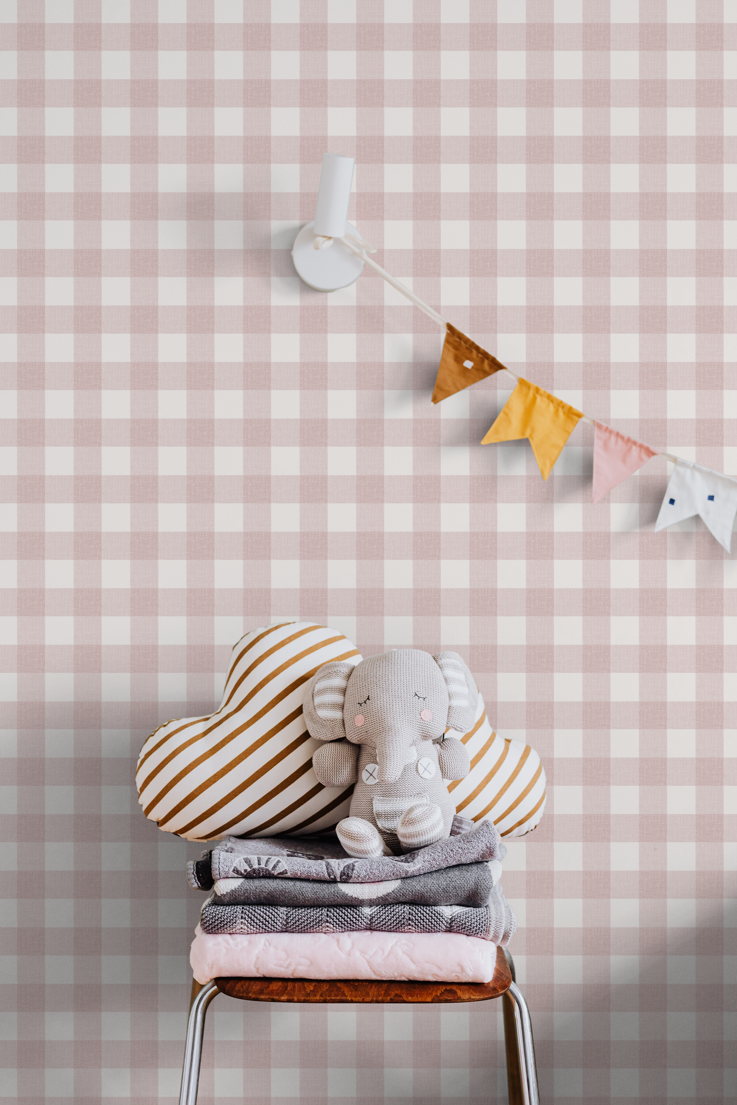 Dorothy Gingham Wallpaper _Pink