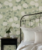 Garden Hydrangea_Green Wallpaper
