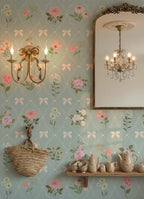 Adeline Ogee Floral Wallpaper_Seafoam
