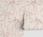 Charlie's Bow - Dusty Pink Bow Nursery Wallpaper