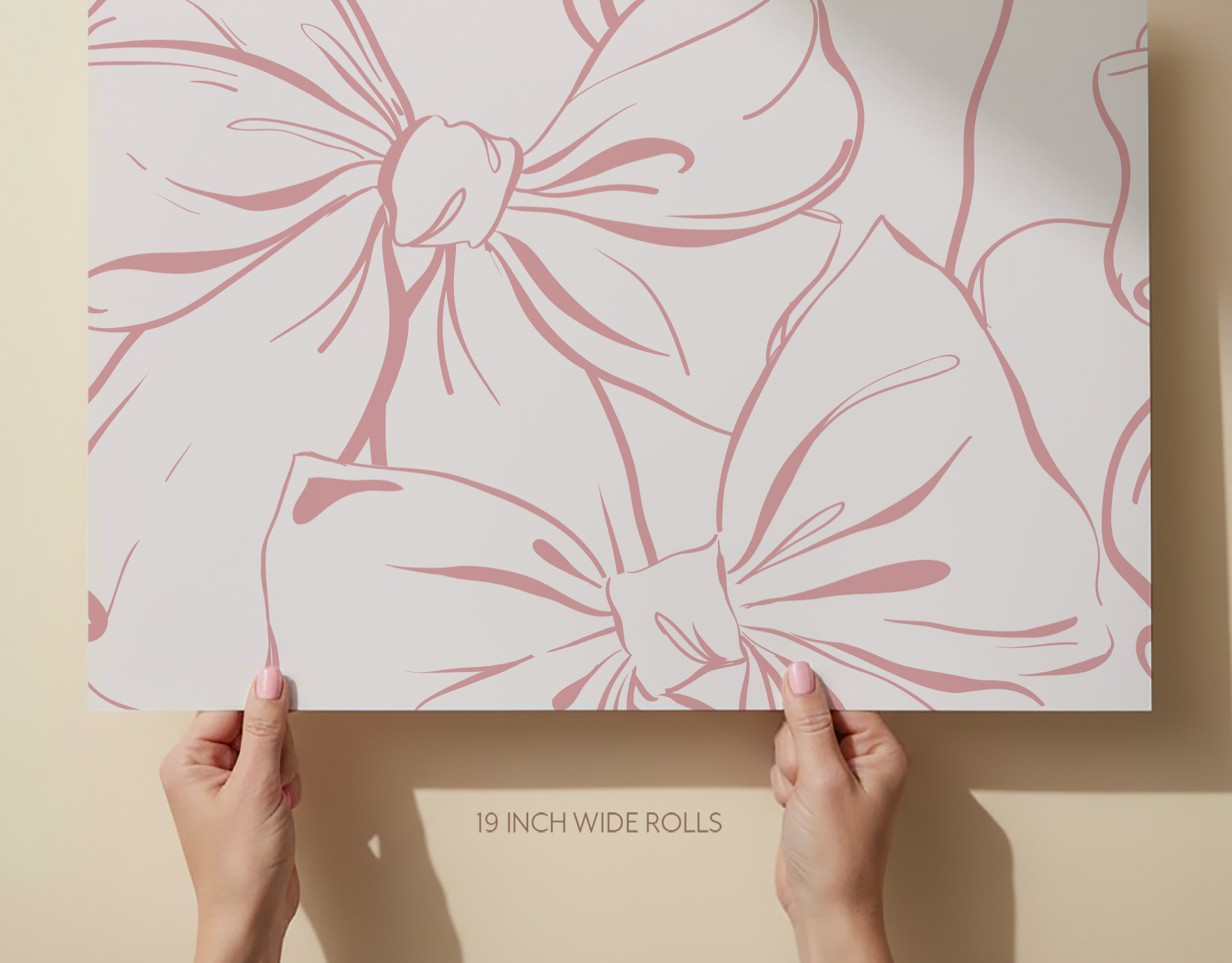 Charlie's Bow - Dusty Pink Bow Nursery Wallpaper