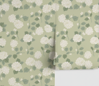 Garden Hydrangea_Green Wallpaper