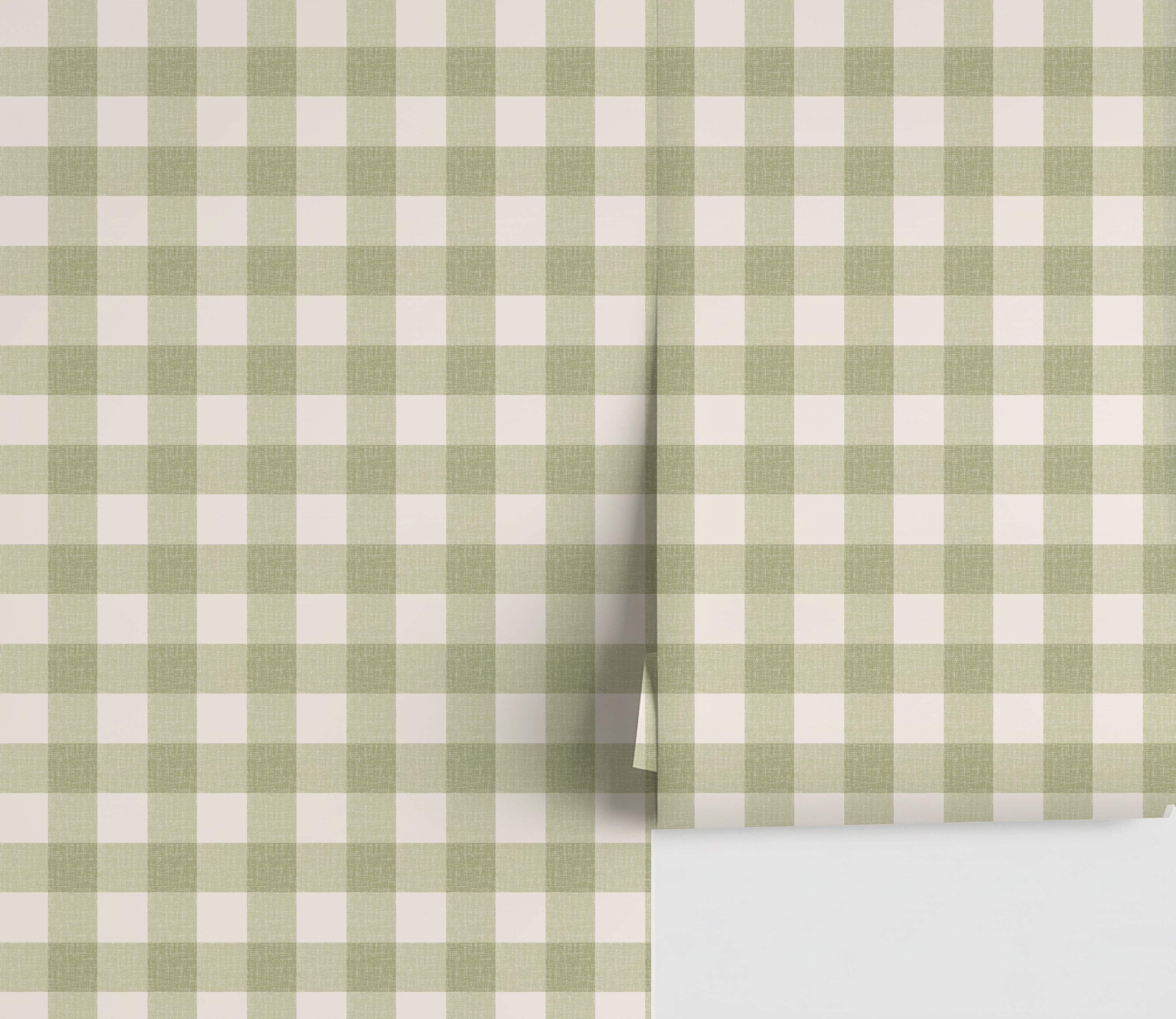 Dorothy Gingham Wallpaper _Pear Green