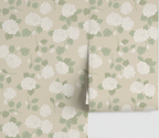Garden Hydrangea_Cream Wallpaper