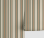 Worldly Stripe _Green Wallpaper