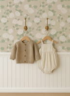 Garden Hydrangea_Cream Wallpaper
