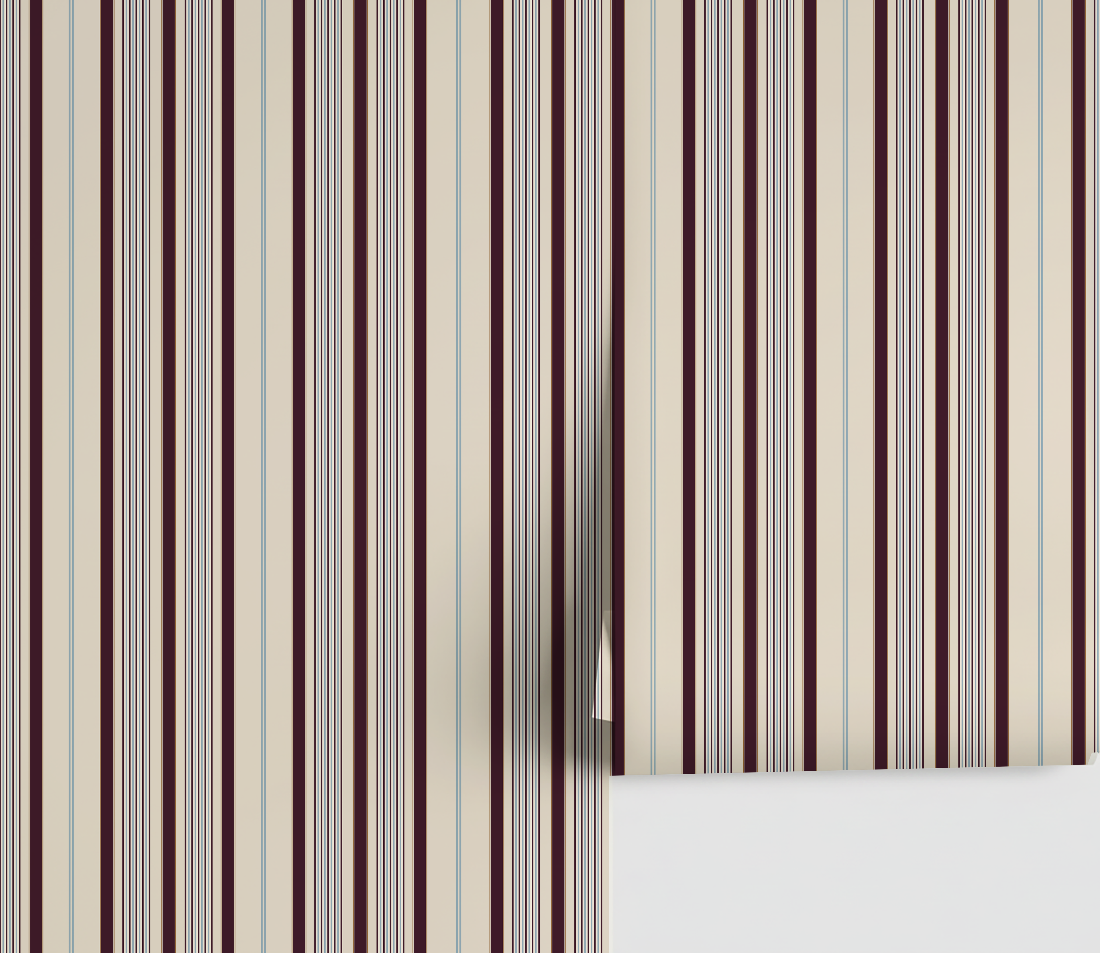 Bently Stripe Wallpaper_Burgundy