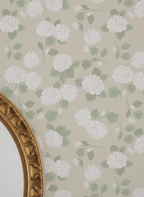 Garden Hydrangea_Cream Wallpaper
