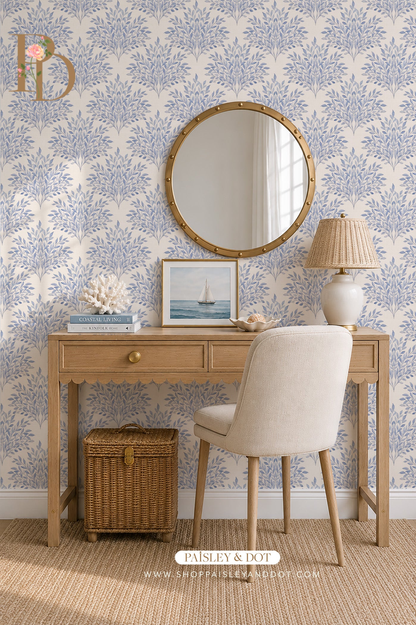 Willow Plume Wallpaper_Blue