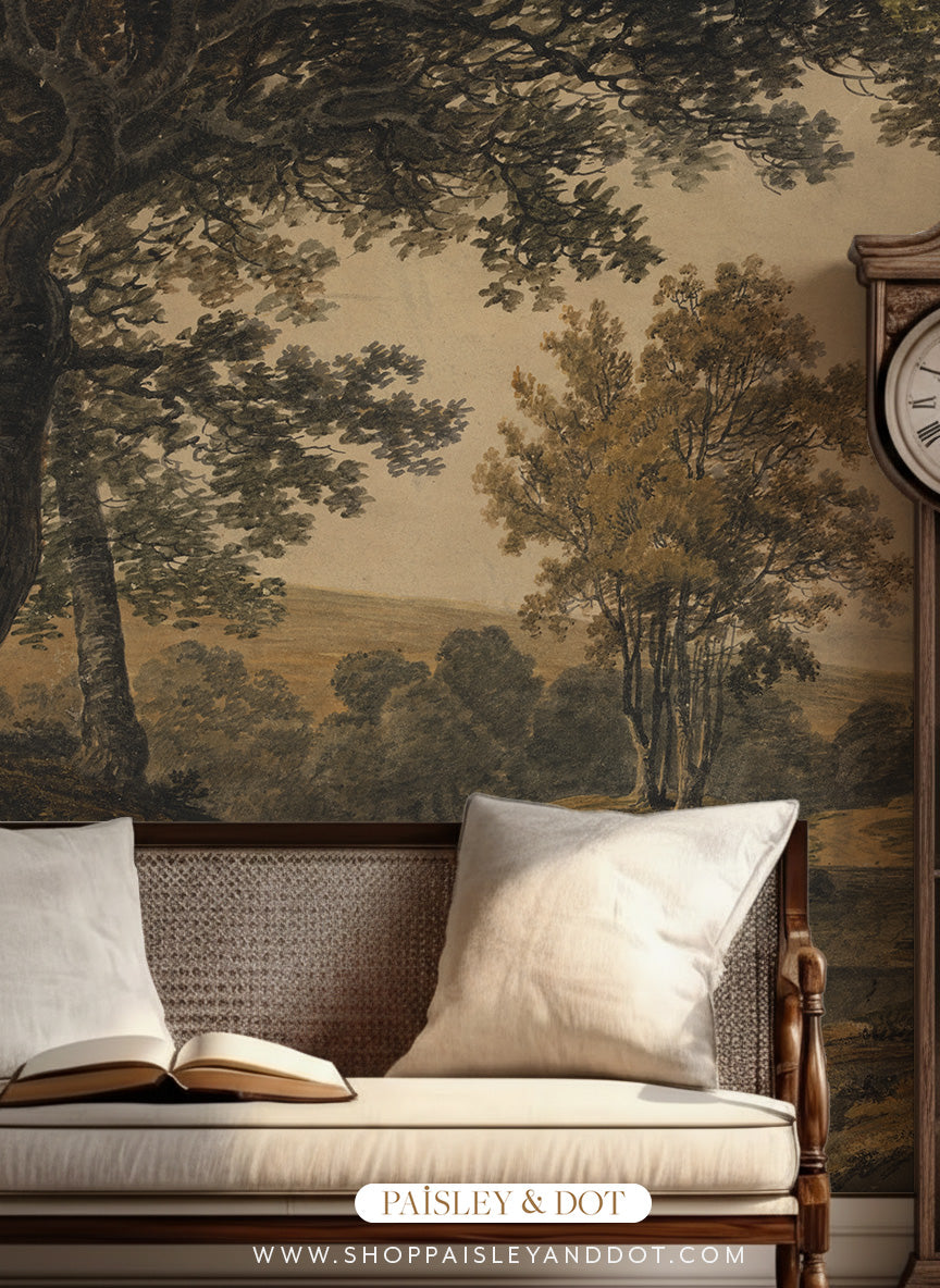 Autumnal Valley Vintage Mural