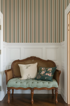 Worldly Stripe _Green Wallpaper