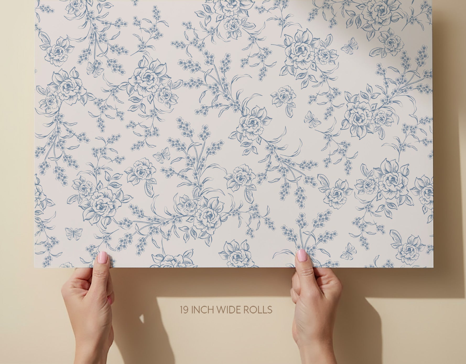 Sophie Rose Toile Wallpaper _ Blue