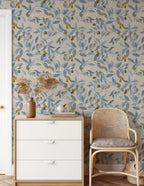 Branches in Blossom Wallpaper _Blue