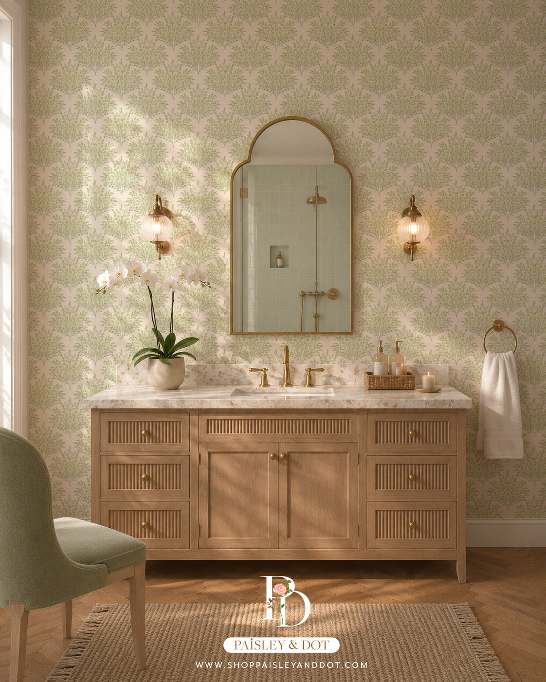 Willow Plume Wallpaper_Green