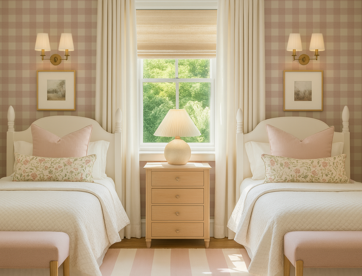 Dorothy Gingham Wallpaper _Pink