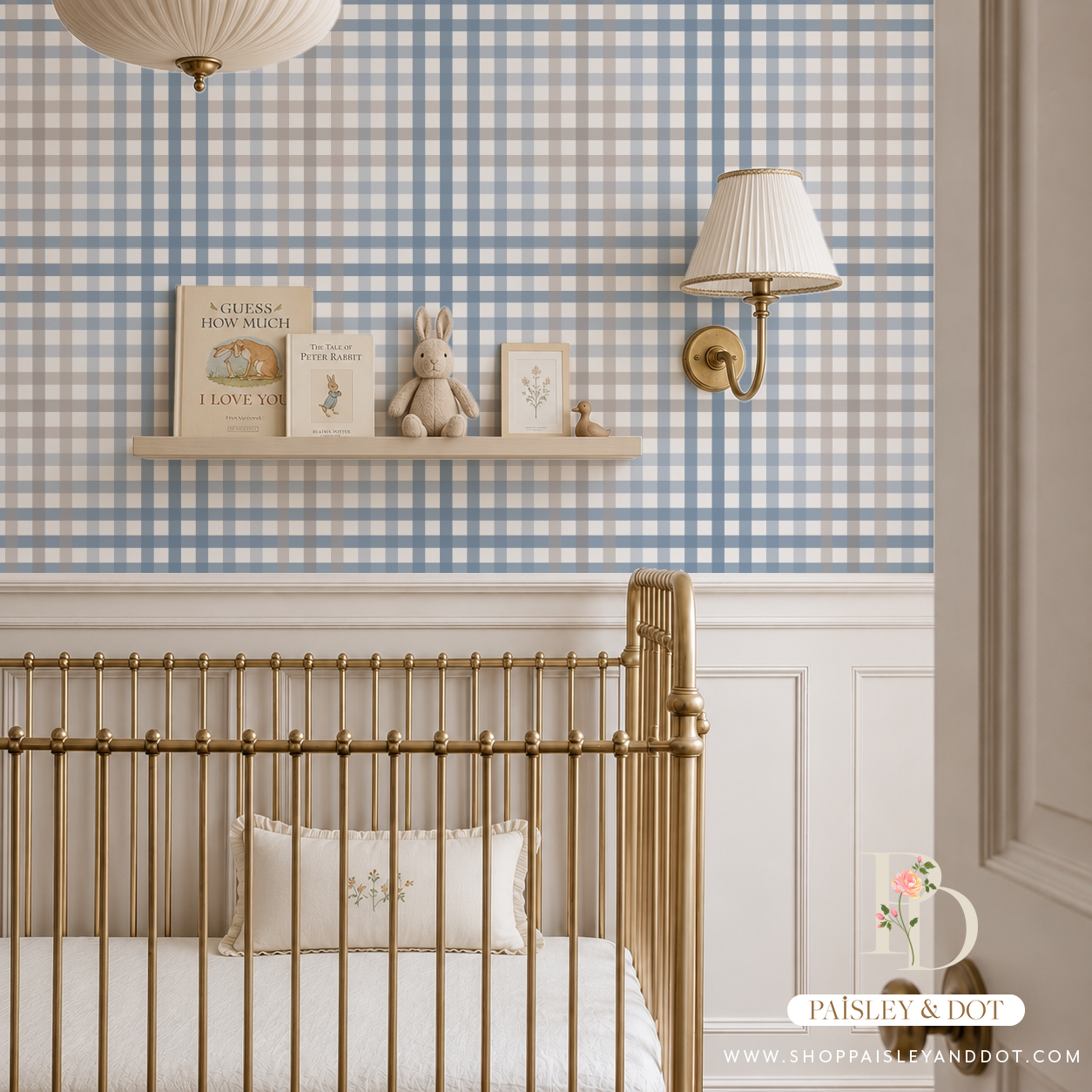 Principe Gingham Wallpaper _Blue